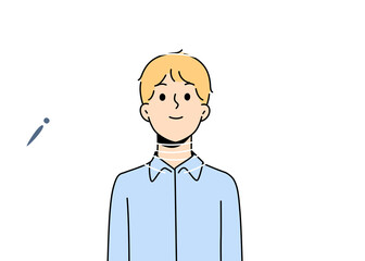 Boy astronaut in imaginary suit and spacesuit for space flights stands among stars and planets of solar system. Child dreams of becoming astronaut and participating in research mission on earth