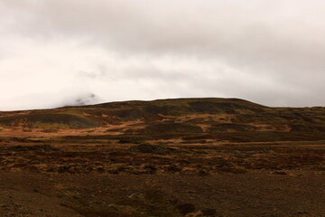 View on a mountain in the Golden Circle which is a tourist area in southern Iceland