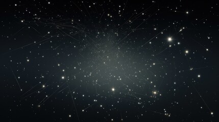  a black and white photo of a cluster of stars in the night sky with a black background and white stars in the sky.