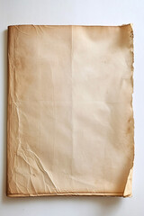 blank vintage glassine page on white background with full depth of field and deep focus fusion
