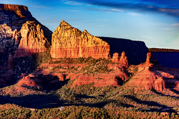 Red Rocks of Sedona Arizona at sunset from the airport overlook - 718338852