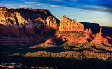 Jagged red rocks of Sedona Arizona at sunset - 718338883