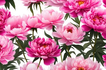 vivid color splash of radiant pink peonies against a pristine white background