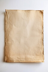 blank vintage glassine page on white background with full depth of field and deep focus fusion
