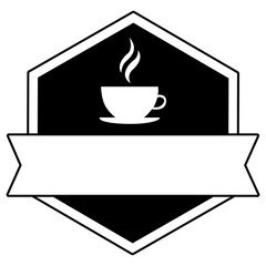 Coffee logo with space for name or text on transparent background