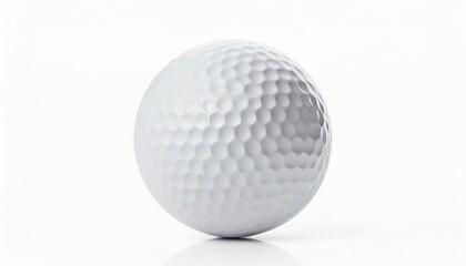 Golf ball on a plain white background