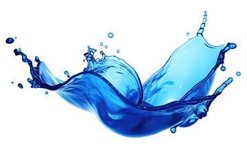Blue liquid splash. Cut out on transparent	