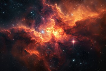 Star-forming nebula in outer space. Astro and cosmic phenomenon concept. Beautiful space background. Design for banner, poster, wallpaper