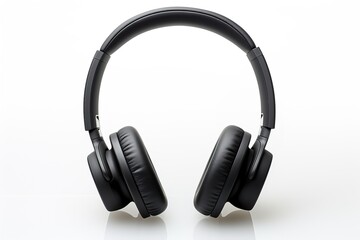 Fototapeta na wymiar black isolated headphones on white background