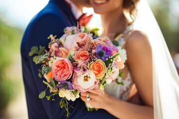 Obraz na płótnie Canvas Wedding bouquet, bouquet of flowers, brides bouquet, flowers, wedding 