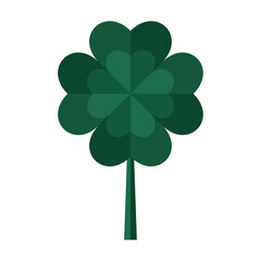 Green clover leaf on white background. St. Patrick's Day celebration