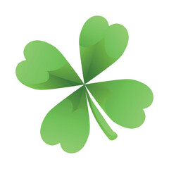 Green clover leaf on white background. St. Patrick's Day