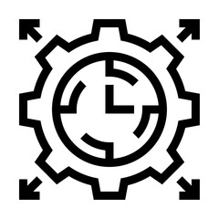 Icono de gesti&oacute;n del tiempo. Productividad, planificaci&oacute;n, control. Ilustraci&oacute;n vectorial