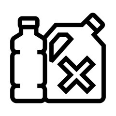 Obraz premium Icono de residuos plásticos. Contenedores de plástico, envases, reciclaje. Ilustración vectorial