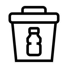 Icono de residuo plástico. Reciclaje, reutilización de plásticos, contenedor eco. Ilustración vectorial