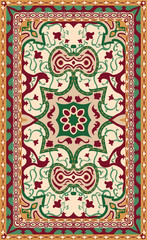 Traditional Persian carpet, top view