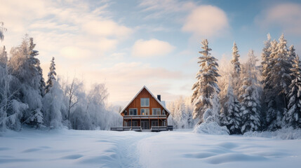 house in the snow