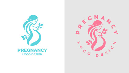 Pregnant woman logo desgn vector, Pregnancy logo Design Vector, woman pregnant Idea logo design inspiration Pregnancy healthcare minimal logo design template, maternity logo.