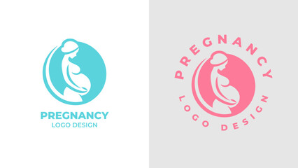 Fototapeta na wymiar Pregnant woman logo desgn vector, Pregnancy logo Design Vector, woman pregnant Idea logo design inspiration Pregnancy healthcare minimal logo design template, maternity logo.