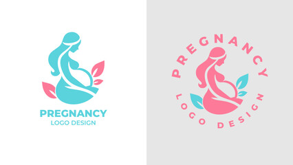 Pregnant woman logo desgn vector, Pregnancy logo Design Vector, woman pregnant Idea logo design inspiration Pregnancy healthcare minimal logo design template, maternity logo.
