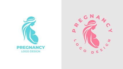 Pregnant woman logo desgn vector, Pregnancy logo Design Vector, woman pregnant Idea logo design inspiration Pregnancy healthcare minimal logo design template, maternity logo.