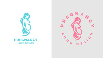 Pregnant woman logo desgn vector, Pregnancy logo Design Vector, woman pregnant Idea logo design inspiration Pregnancy healthcare minimal logo design template, maternity logo.