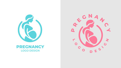 Pregnant woman logo desgn vector, Pregnancy logo Design Vector, woman pregnant Idea logo design inspiration Pregnancy healthcare minimal logo design template, maternity logo.