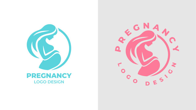 Pregnant woman logo desgn vector, Pregnancy logo Design Vector, woman pregnant Idea logo design inspiration Pregnancy healthcare minimal logo design template, maternity logo.