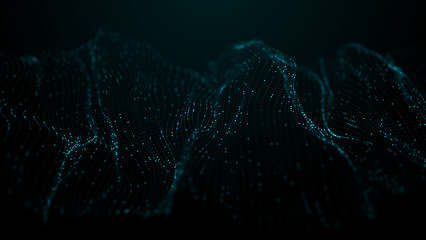 Network points and connection lines. Technology background. Science background. 3D rendering.