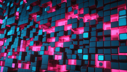 Glowing Square Patterns Background