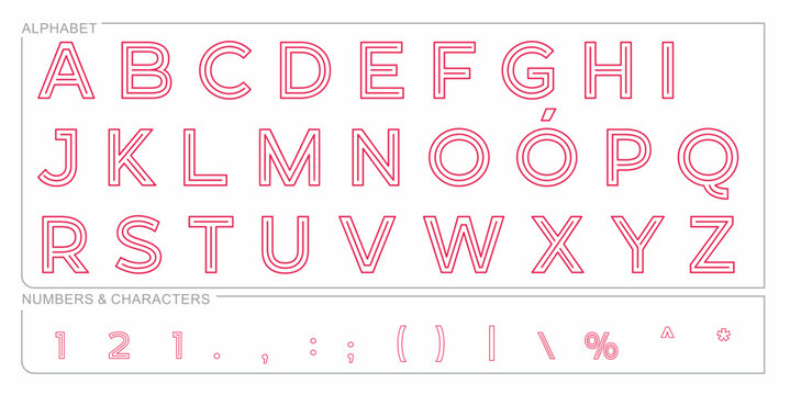 Alphabet Split Monogram, Split Letter Monogram, Alphabet Frame Font. Laser cut template. Initial monogram letters.
