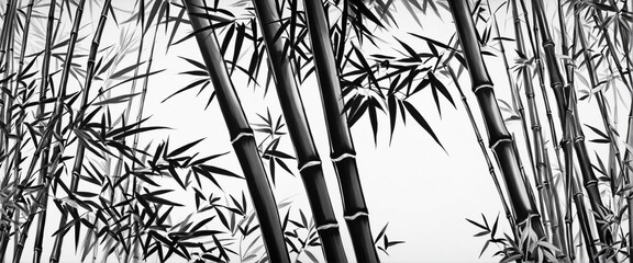 Hand-drawn Oriental Bamboo Art