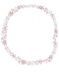 Floral frame. Hand drawing. Flower boarder. Template design