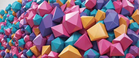 Colorful abstract shape in 3D artwork