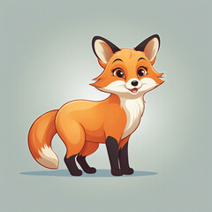 Obraz premium Adorable Fox Logo Design