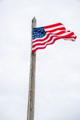american flag on sky