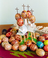 Easter eggs hand-painted by the artist