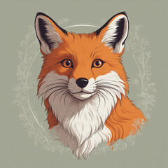 Obraz premium Modern geometric design of large fox illustration