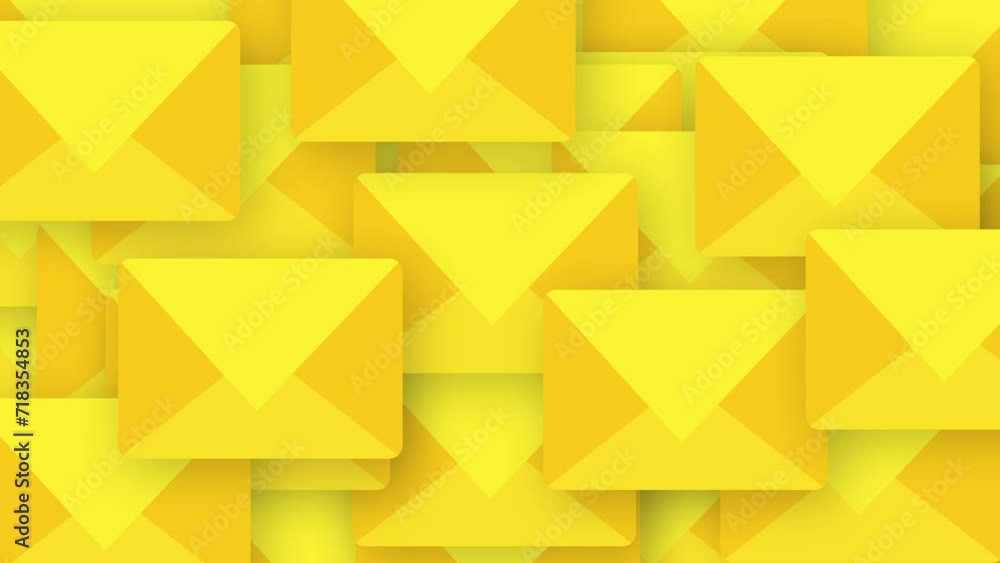 Poster email many sign - 2d transition animation background. concepts of approval, acceptance and showing s