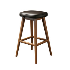 Bar stool. Scandinavian modern minimalist style. Transparent background, isolated image.