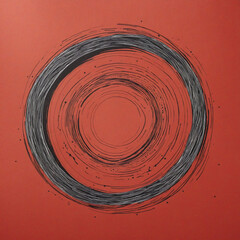 Red paper marked with a circular spiral