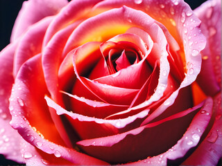 Macro Elegance: A Close-Up Capture Unveiling the Beauty of Rose Petals and Texture. generative AI