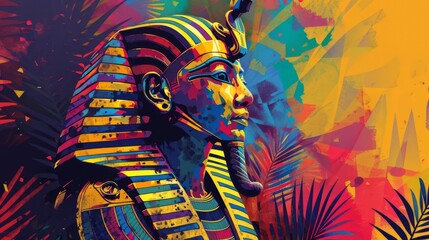 egypt king background colorfull  - obrazy, fototapety, plakaty