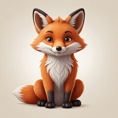 Fototapeta premium Adorable Fox Logo Design Version 21