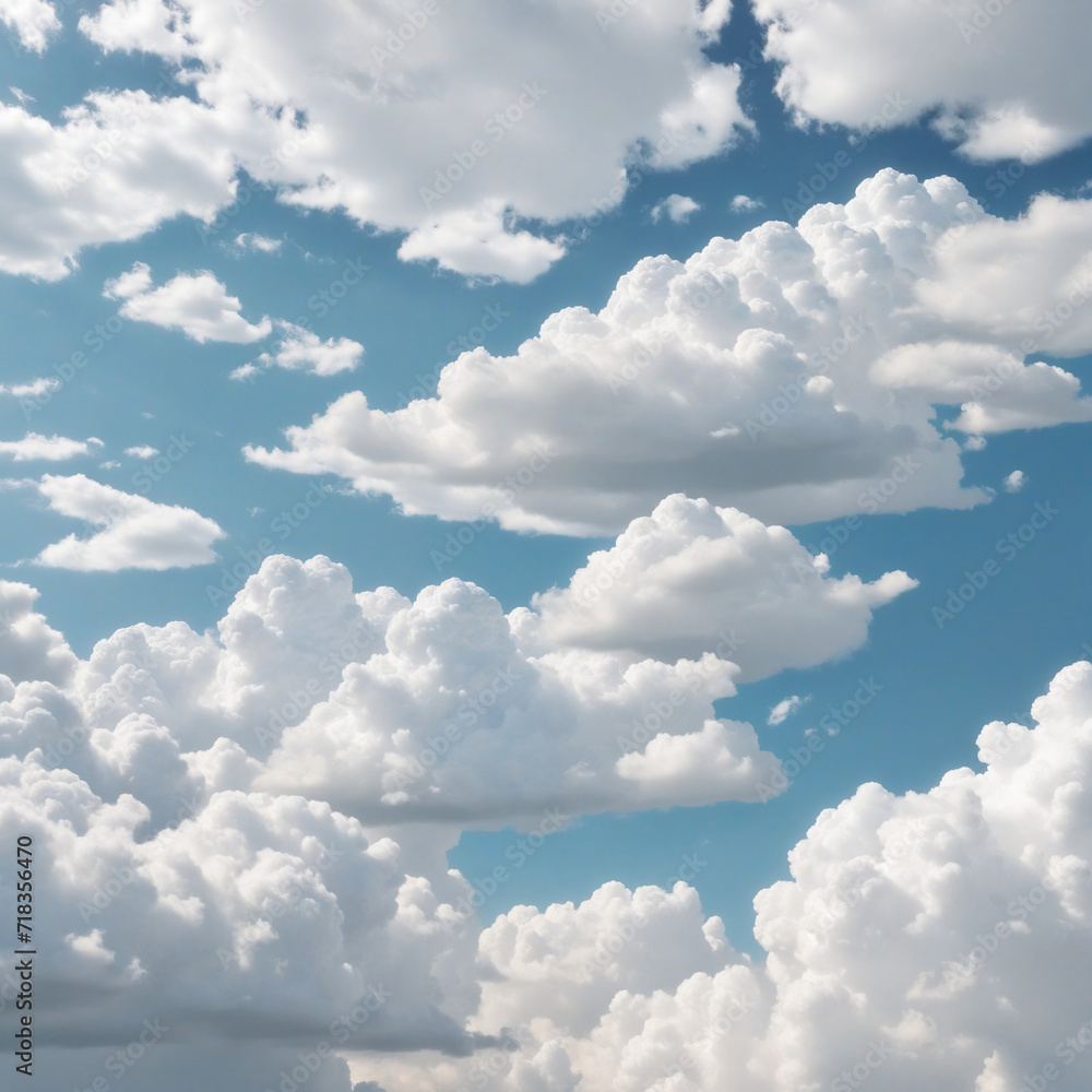 Poster abstract cloud-like shape in 3d rendering, with white color. cumulus clip art on see-through backdro