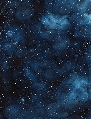simple view of night sky painted in watercolors. AI generative