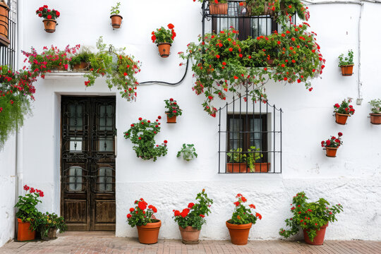 Typical architecture of spanish colonial houses in historic city center