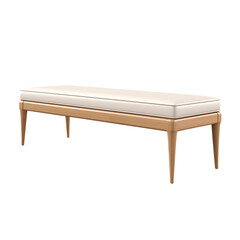 Bed Bench. Scandinavian modern minimalist style. Transparent background, isolated image.