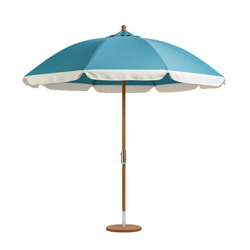 Beach Umbrella. Scandinavian modern minimalist style. Transparent background, isolated image.