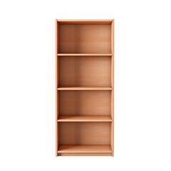 Bookshelf. Scandinavian modern minimalist style. Transparent background, isolated image.